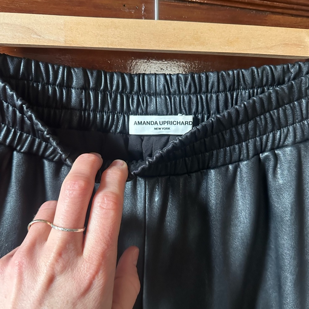 Amanda Uprichard Black Faux Leather Pants